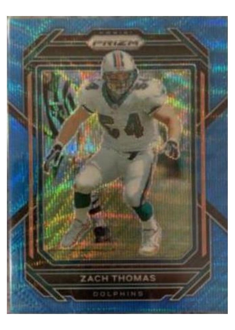2022 Panini Prizm Base Set Zach Thomas Blue Wave #186 card