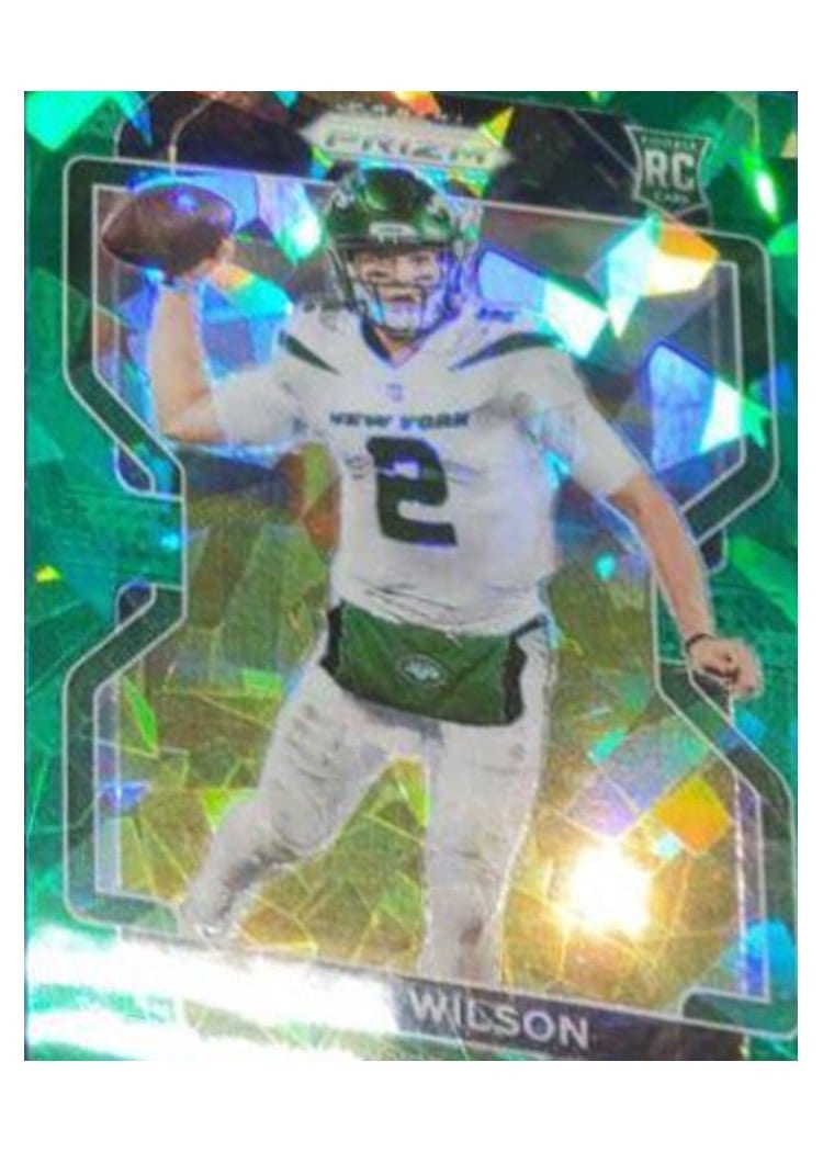 2021 Panini Prizm Base Set Zach Wilson Green Ice Prizm #332 card
