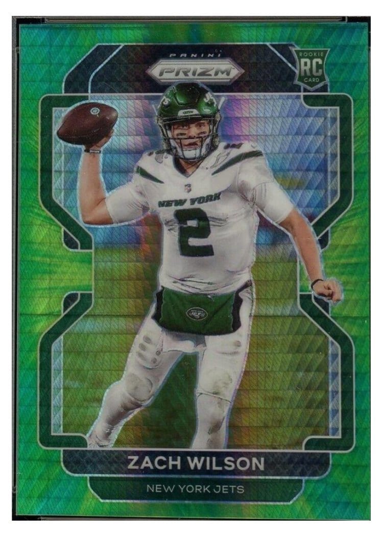 2021 Panini Prizm Base Set Zach Wilson Hyper Prizm #332 card