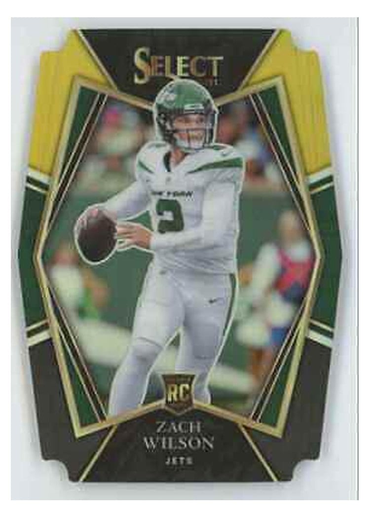 2021 Panini Select Base Set Zach Wilson Green and Black Snakeskin #144 card