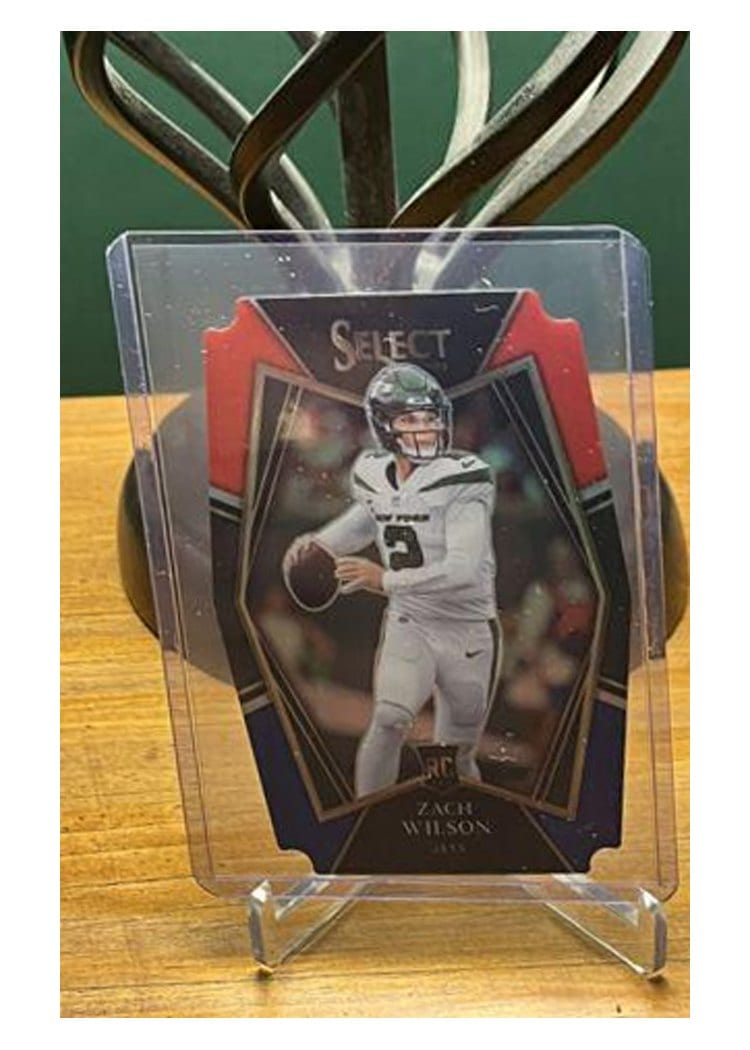 2021 Panini Select Base Set Zach Wilson Red and Blue Die Cut #144 card