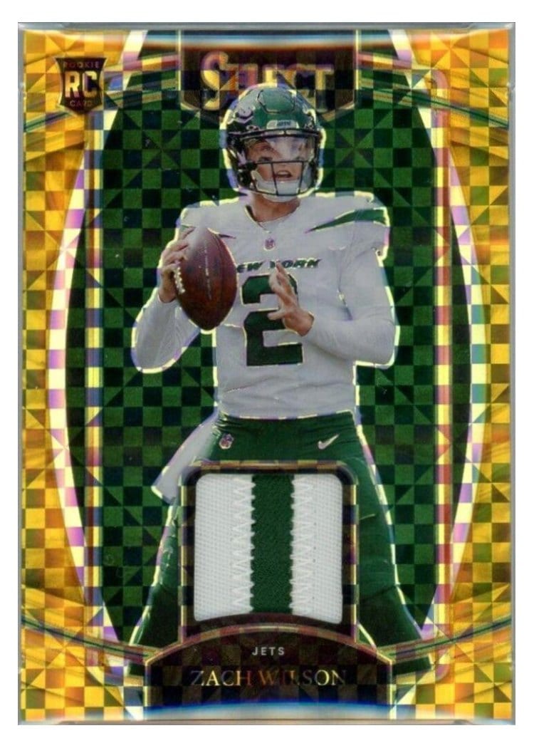 2021 Panini Select Base Set Zach Wilson Gold #344 card