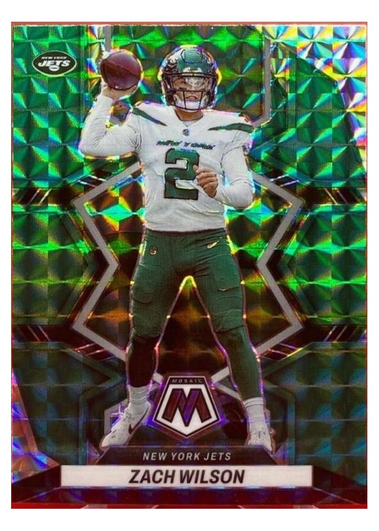 2022 Panini Mosaic Base Set Zach Wilson Green #151 card