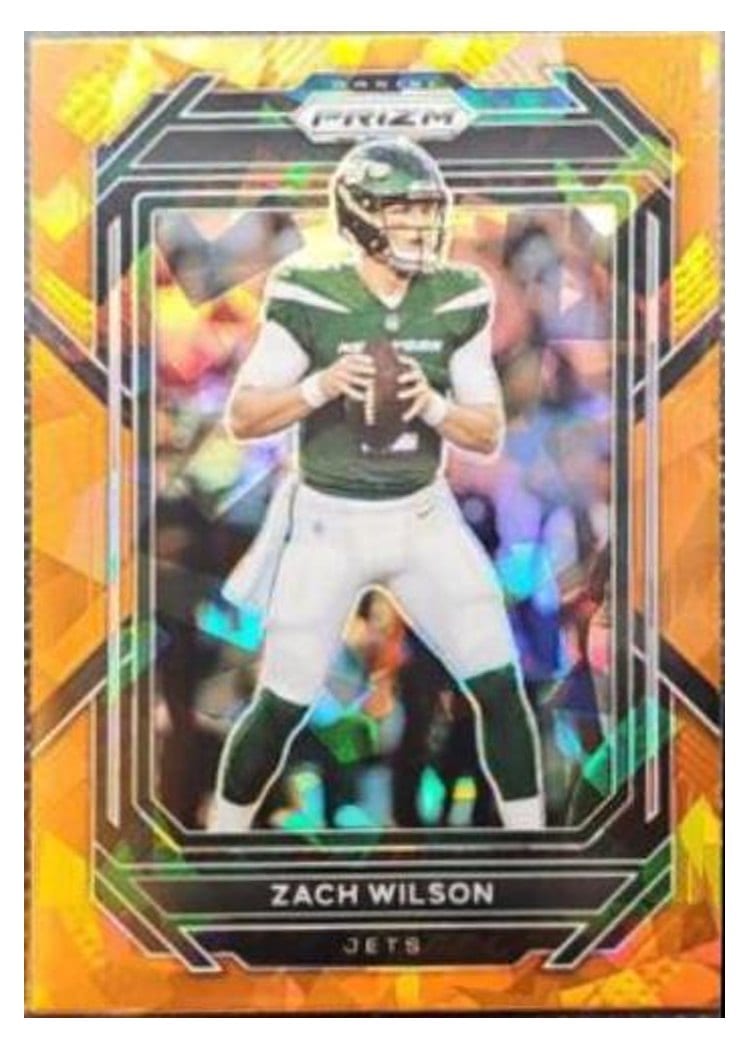2022 Panini Prizm Base Set Zach Wilson Orange Ice #225 card