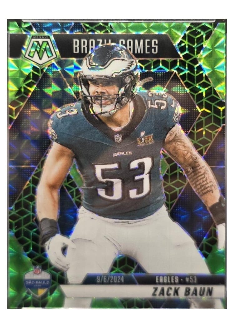 2025 Panini Mosaic Base Set Zack Baun Green Spectris #268 card