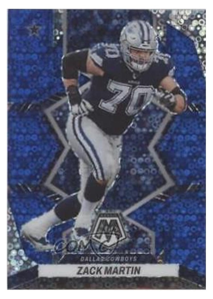2022 Panini Mosaic Base Set Zack Martin No Huddle Blue #233 card