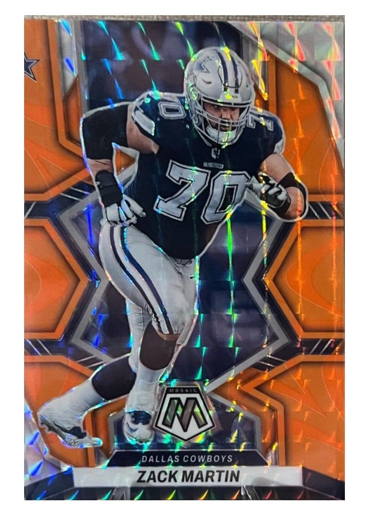 2022 Panini Mosaic Base Set Zack Martin Reactive Orange #233 card