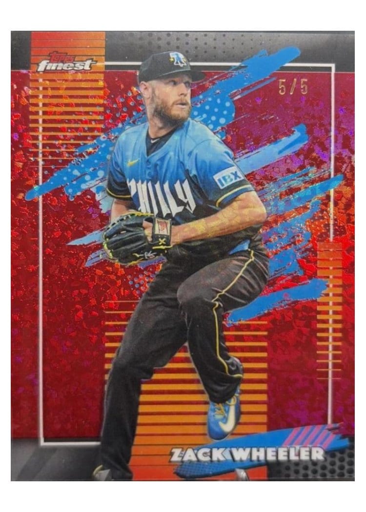 2026 Topps Finest Zack Wheeler Red Mini Diamond Refractor #160 card
