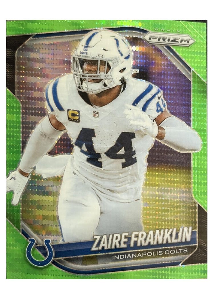 2025 Panini Prizm Base Set Zaire Franklin Neon Green Pulsar #91 card