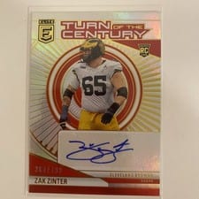 2024 Donruss Elite Turn of the Century Autographs Zak Zinter #TCA-ZZI card