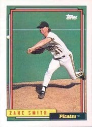 1992 Topps Base Set Zane Smith #345 card