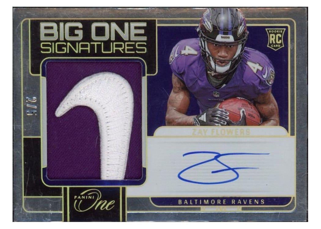 2023 Panini One Big One Signatures Zay Flowers #265 card