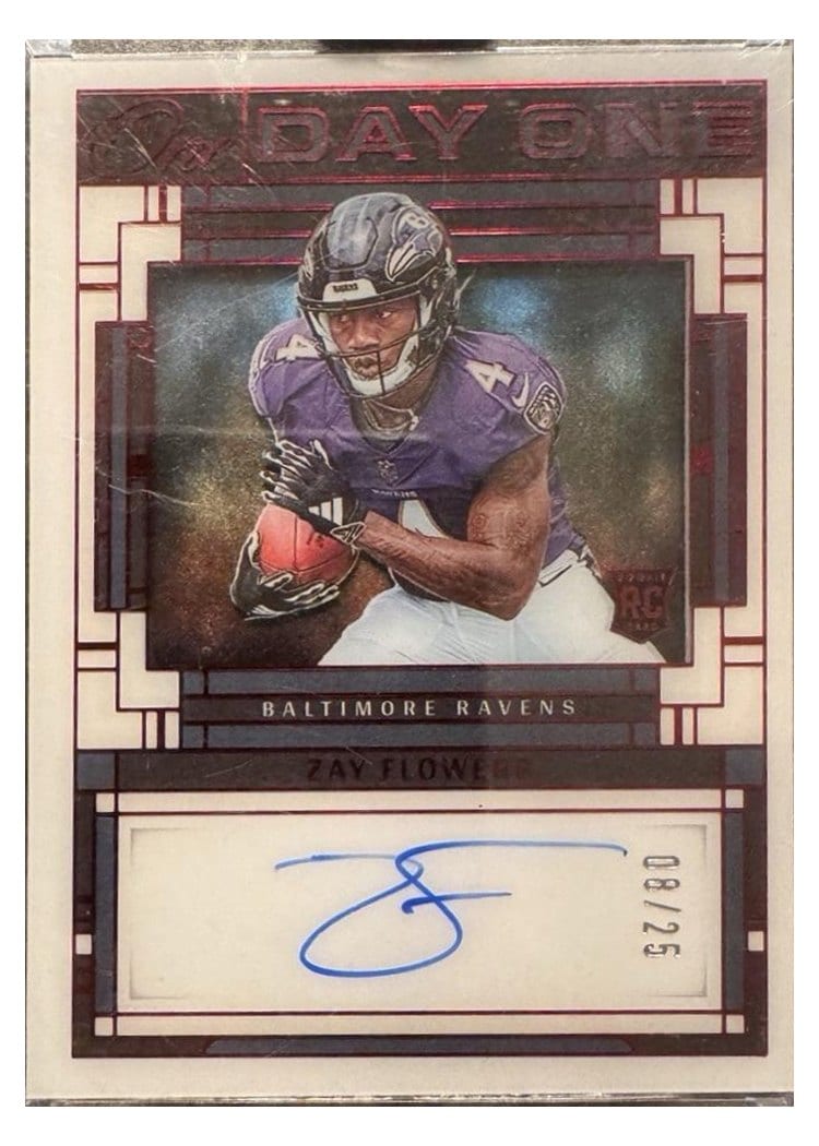 2023 Panini One Day One Autographs Zay Flowers #102 card