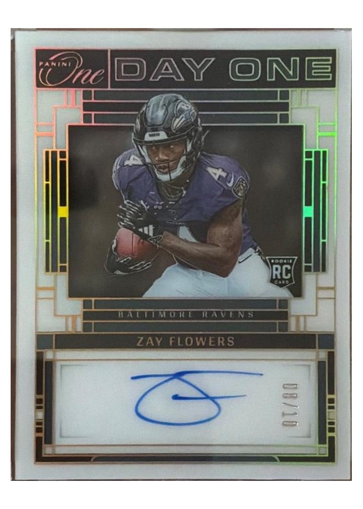 2023 Panini One Day One Autographs Zay Flowers #102 card