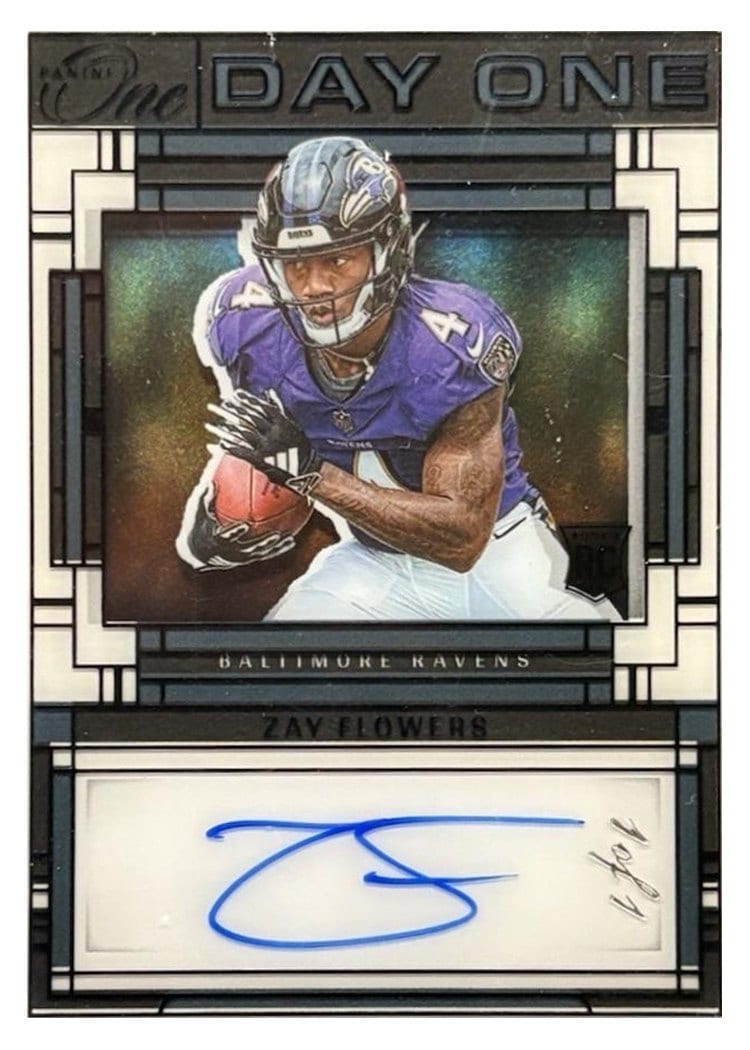 2023 Panini One Day One Autographs Zay Flowers #102 card