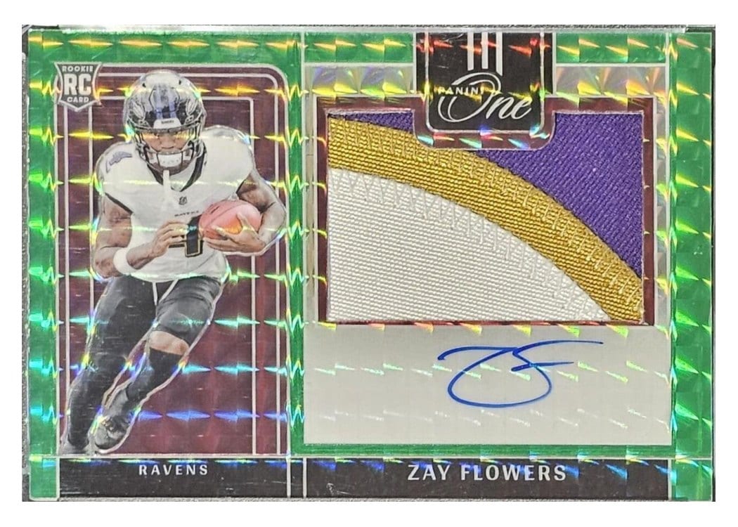 2023 Panini One Precision Rookie Patch Autographs Zay Flowers #322 card