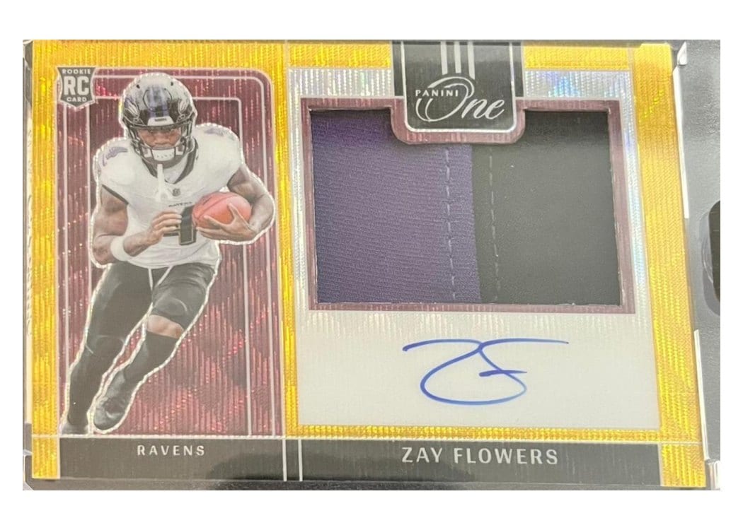 2023 Panini One Precision Rookie Patch Autographs Zay Flowers #322 card
