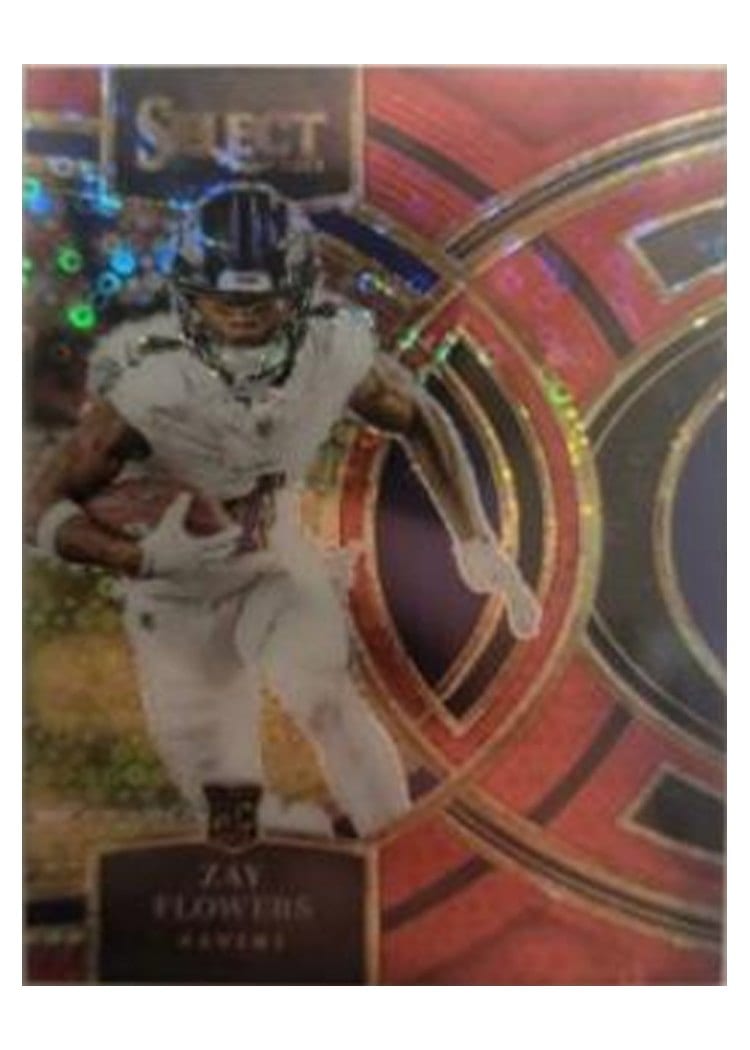 2023 Panini Select Base Set Zay Flowers Disco Red Prizm #157 card