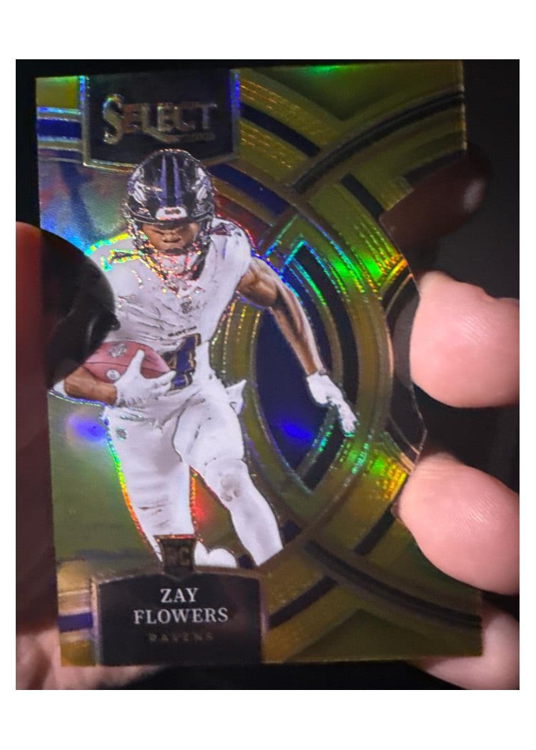 2023 Panini Select Base Set Zay Flowers Gold Prizm #157 card