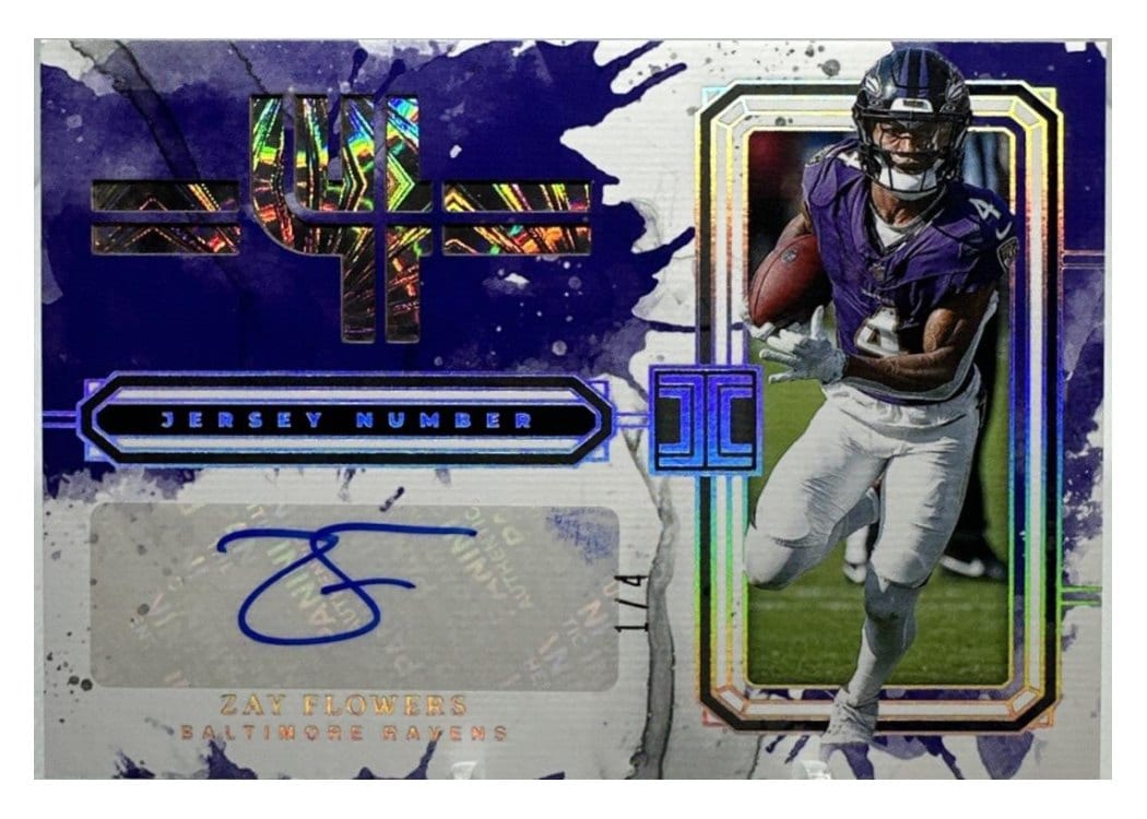 2025 Panini Impeccable Impeccable Jersey Number Autographs Zay Flowers #6 card