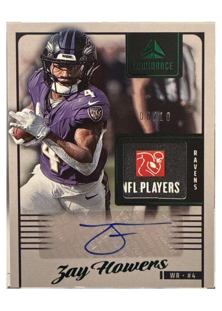 2025 Panini Luminance Autograph Jerseys Zay Flowers #1 card