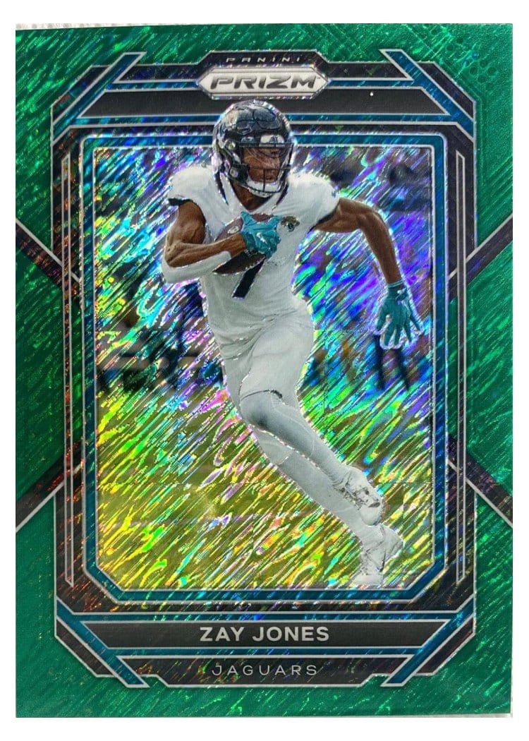 2022 Panini Prizm Base Set Zay Jones Green Shimmer #133 card