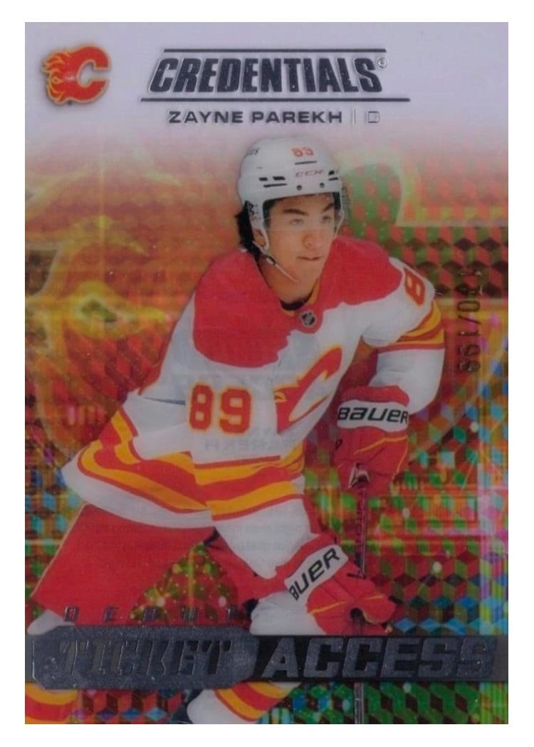2025-26 Upper Deck Credentials Acetate Debut Ticket Access Zayne Parekh #DTAA-ZP card
