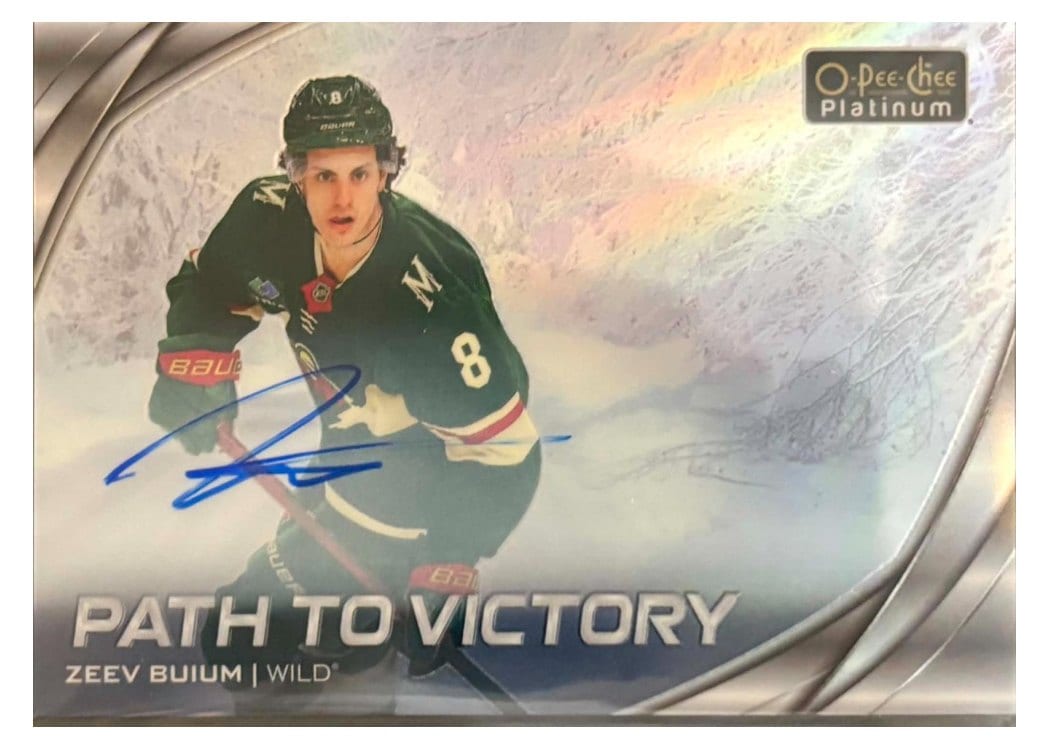 2025-26 O-Pee-Chee Platinum Path to Victory Rainbow Auto Zeev Buium #PV-24 card