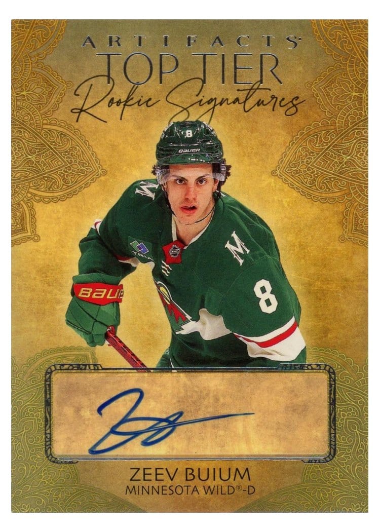 2025-26 Upper Deck Artifacts Top Tier Rookie Signatures Zeev Buium #TTR-ZB card