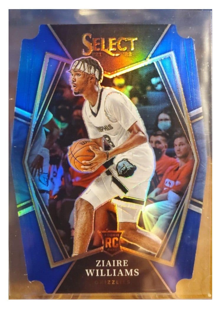 2021-22 Panini Select Base Set Ziaire Williams Blue Prizm Die Cut #181 card