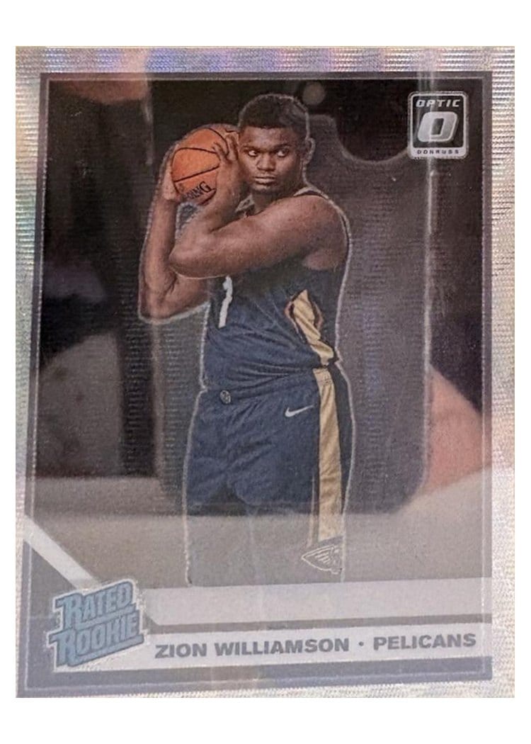 2019 Panini Donruss Optic Zion Williamson Silver Wave #158 card