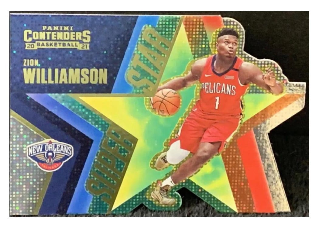 2020-21 Panini Contenders Superstar Die Cuts Zion Williamson #9 card