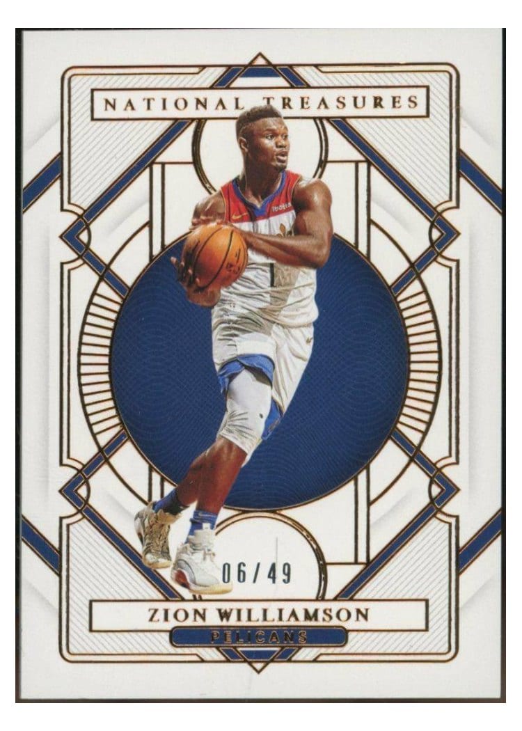 2020-21 Panini National Treasures Base Set Zion Williamson #30 card