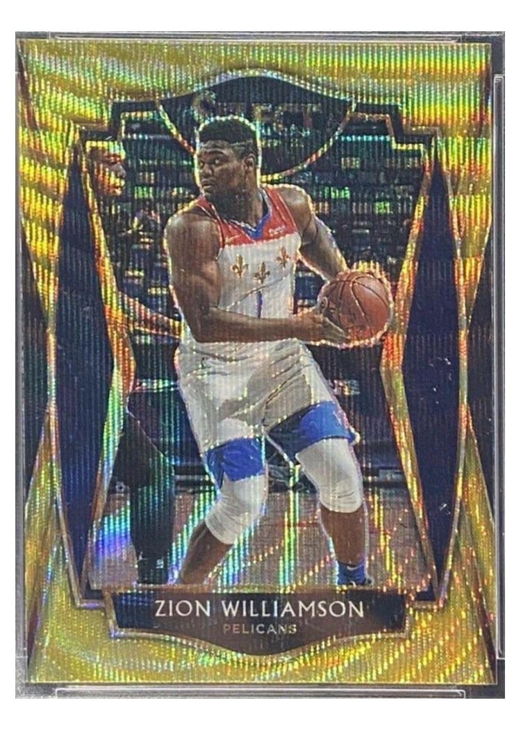 2020-21 Panini Select Base Set Zion Williamson Gold Wave #126 card