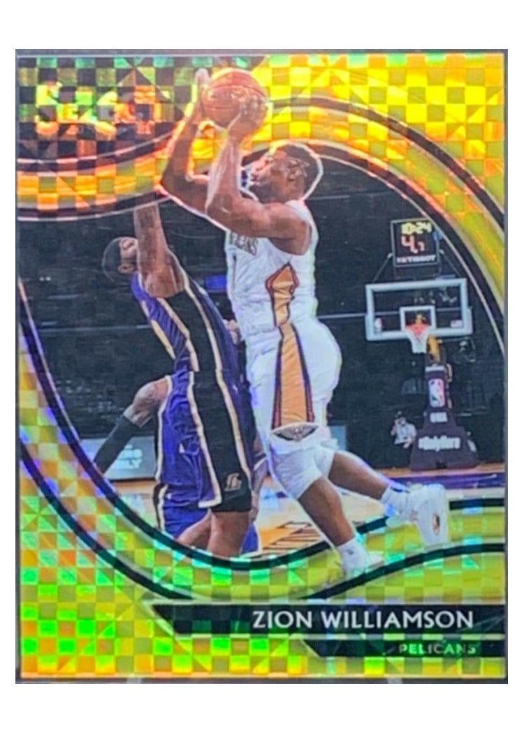 2020-21 Panini Select Base Set Zion Williamson Gold Prizm #213 card
