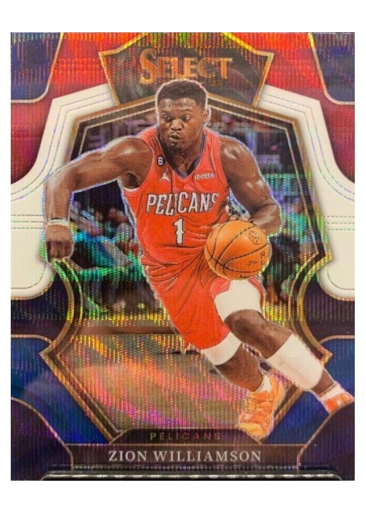 2022-23 Panini Select Base Set Zion Williamson Blue Prizm #124 card