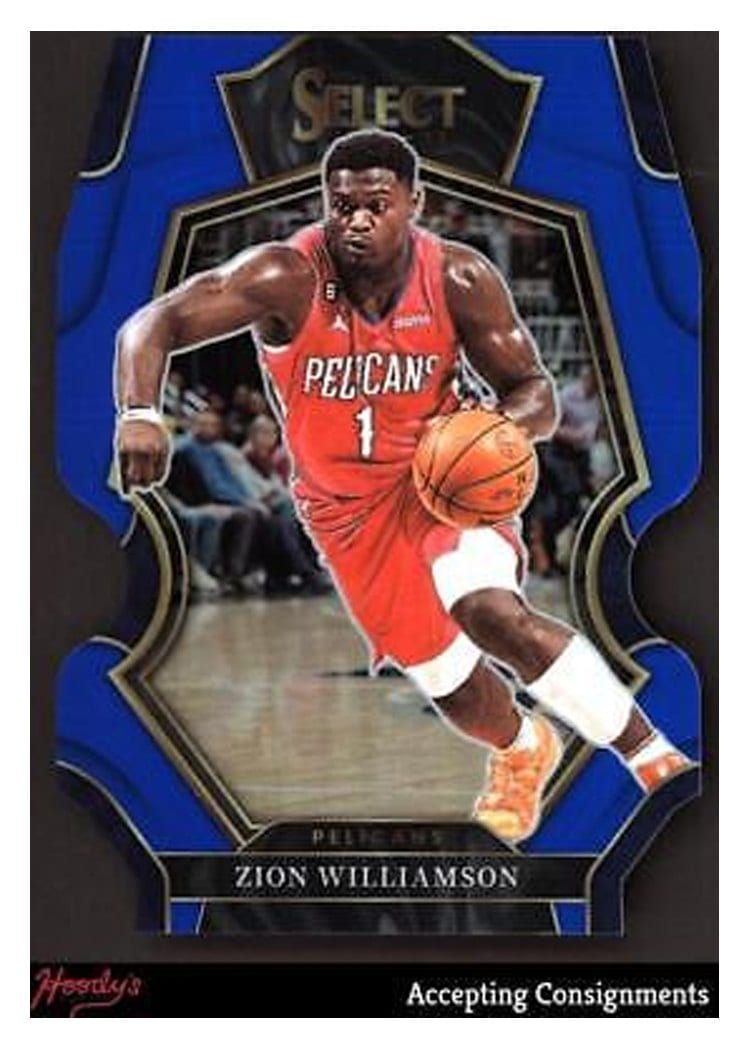 2022-23 Panini Select Base Set Zion Williamson Blue Die Cut Prizm #124 card