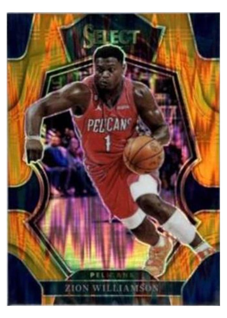 2022-23 Panini Select Base Set Zion Williamson Orange Flash Prizm #124 card