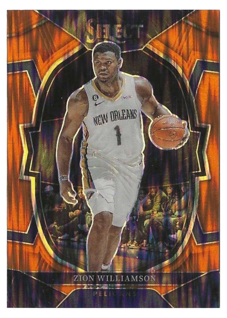 2022-23 Panini Select Base Set Zion Williamson Orange Flash Prizm #24 card