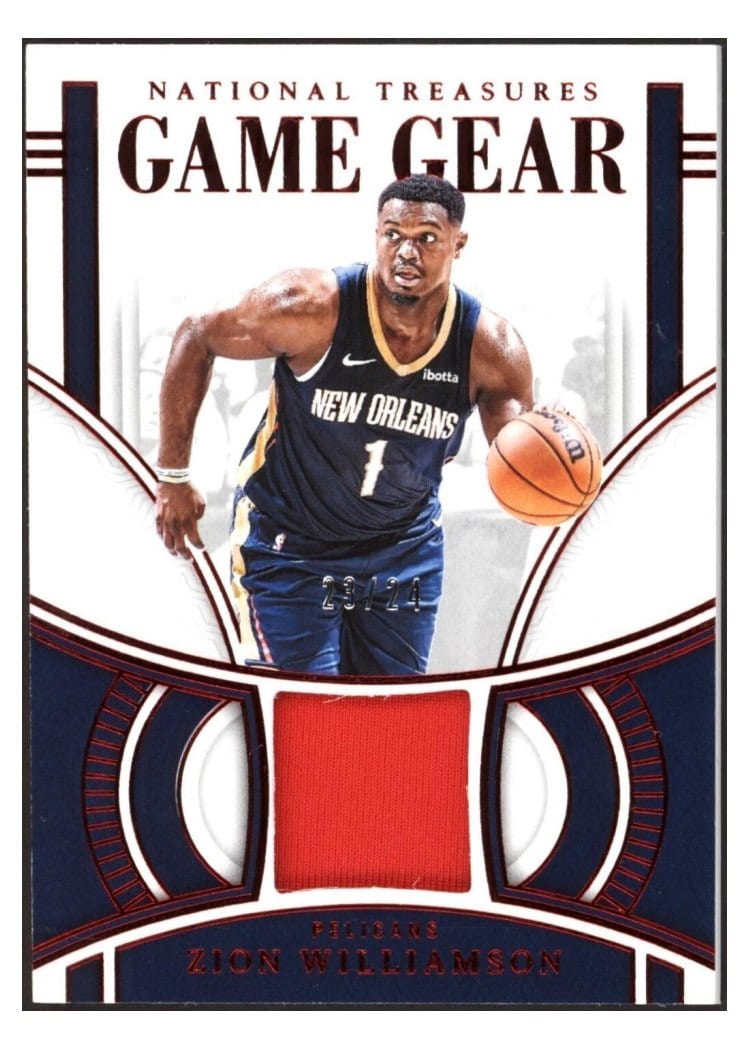 2023-24 Panini National Treasures Game Gear Zion Williamson #23 card