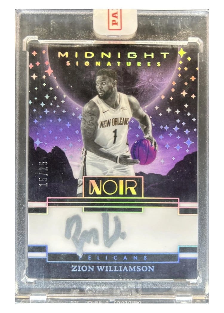 2024-25 Panini Noir Midnight Signatures Set Zion Williamson #14 card